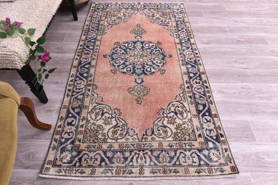 3'8'' x 6'8'' Handmade Vintage Wool Rug - 244428 - 3