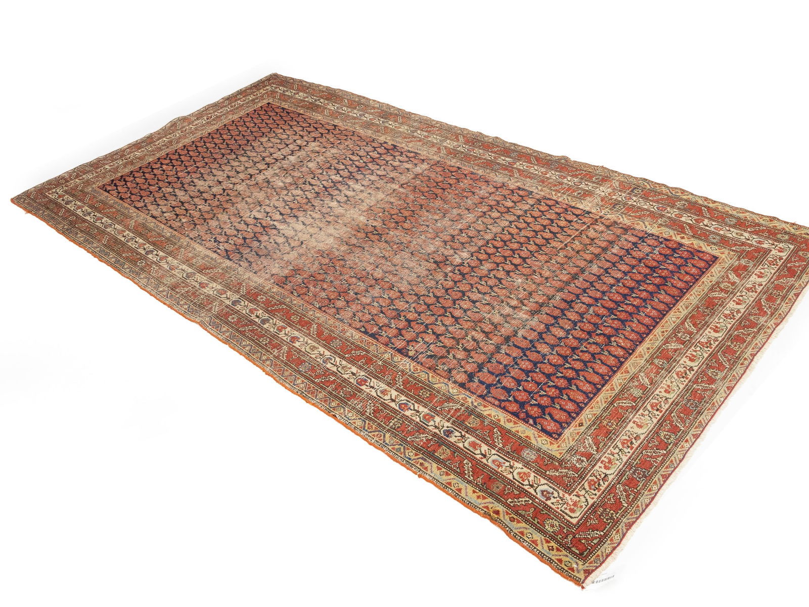 Antique Orange-red Tribal 5X9'7 Malayer Persian Runner Rug - 10