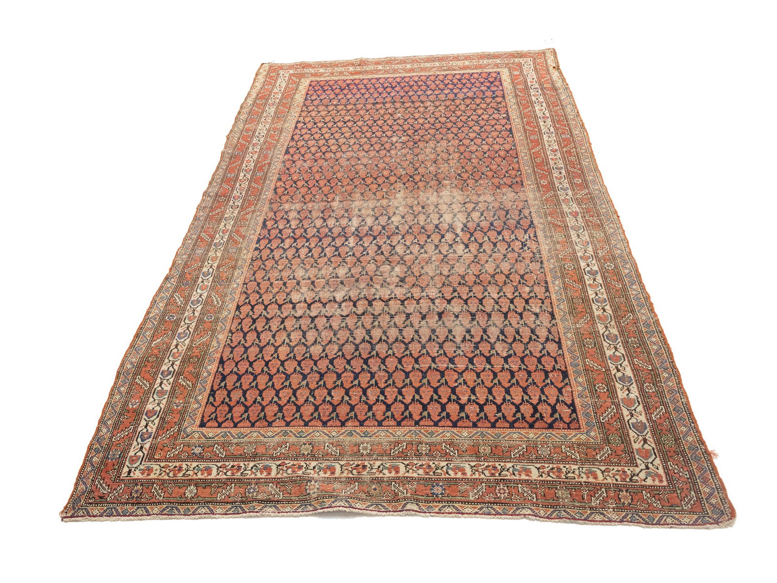 Antique Orange-red Tribal 5X9'7 Malayer Persian Runner Rug - 12