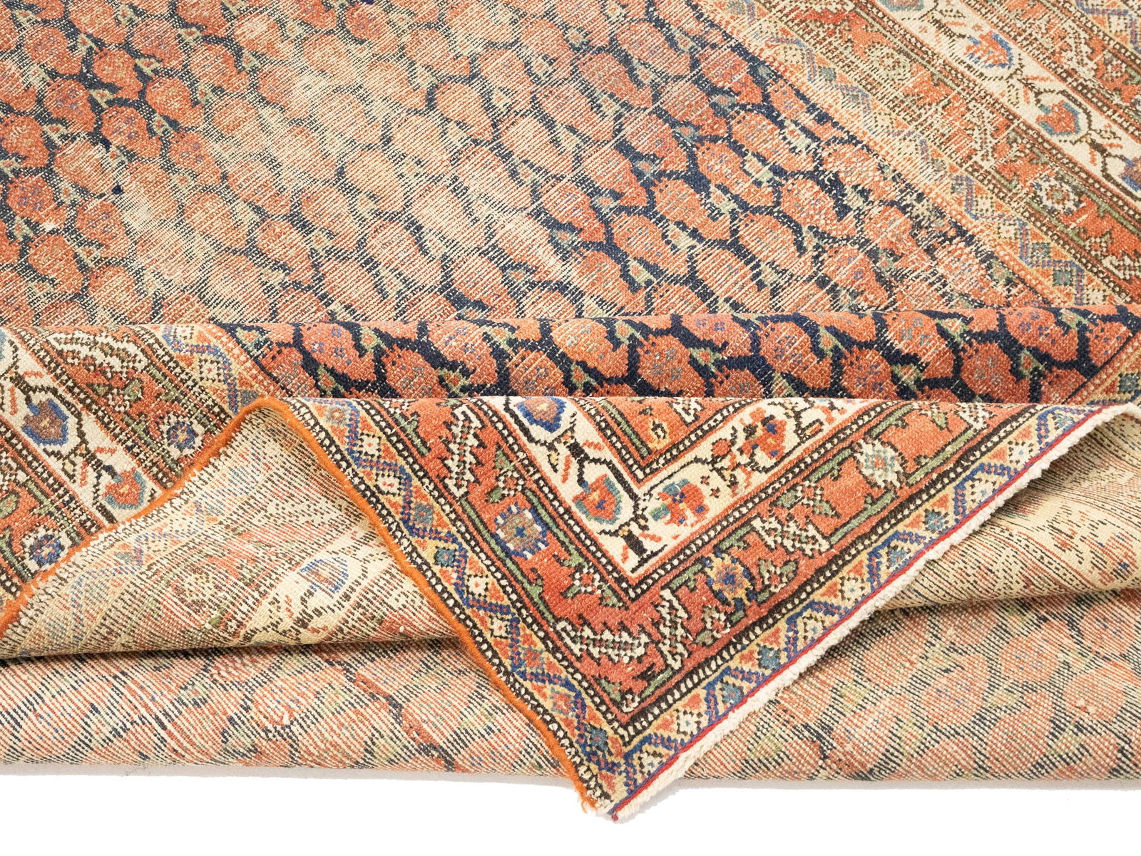 Antique Orange-red Tribal 5X9'7 Malayer Persian Runner Rug - 4