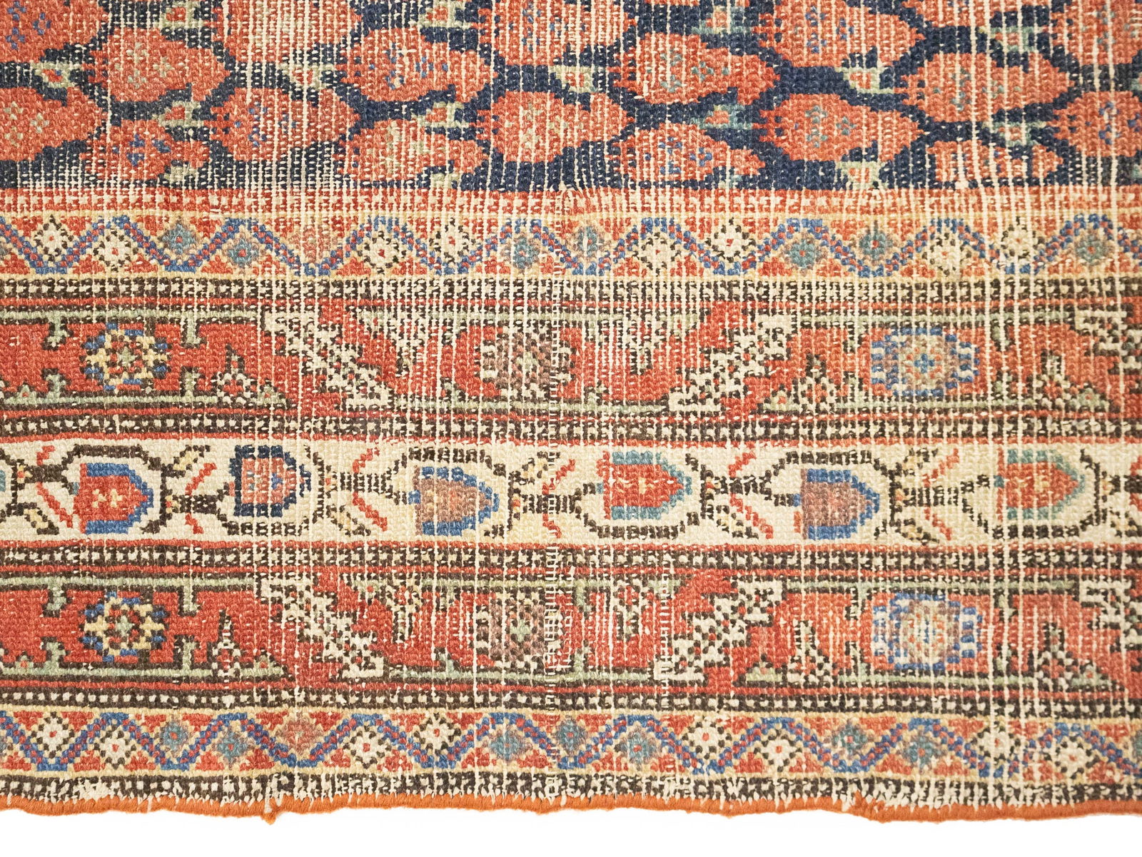 Antique Orange-red Tribal 5X9'7 Malayer Persian Runner Rug - 5