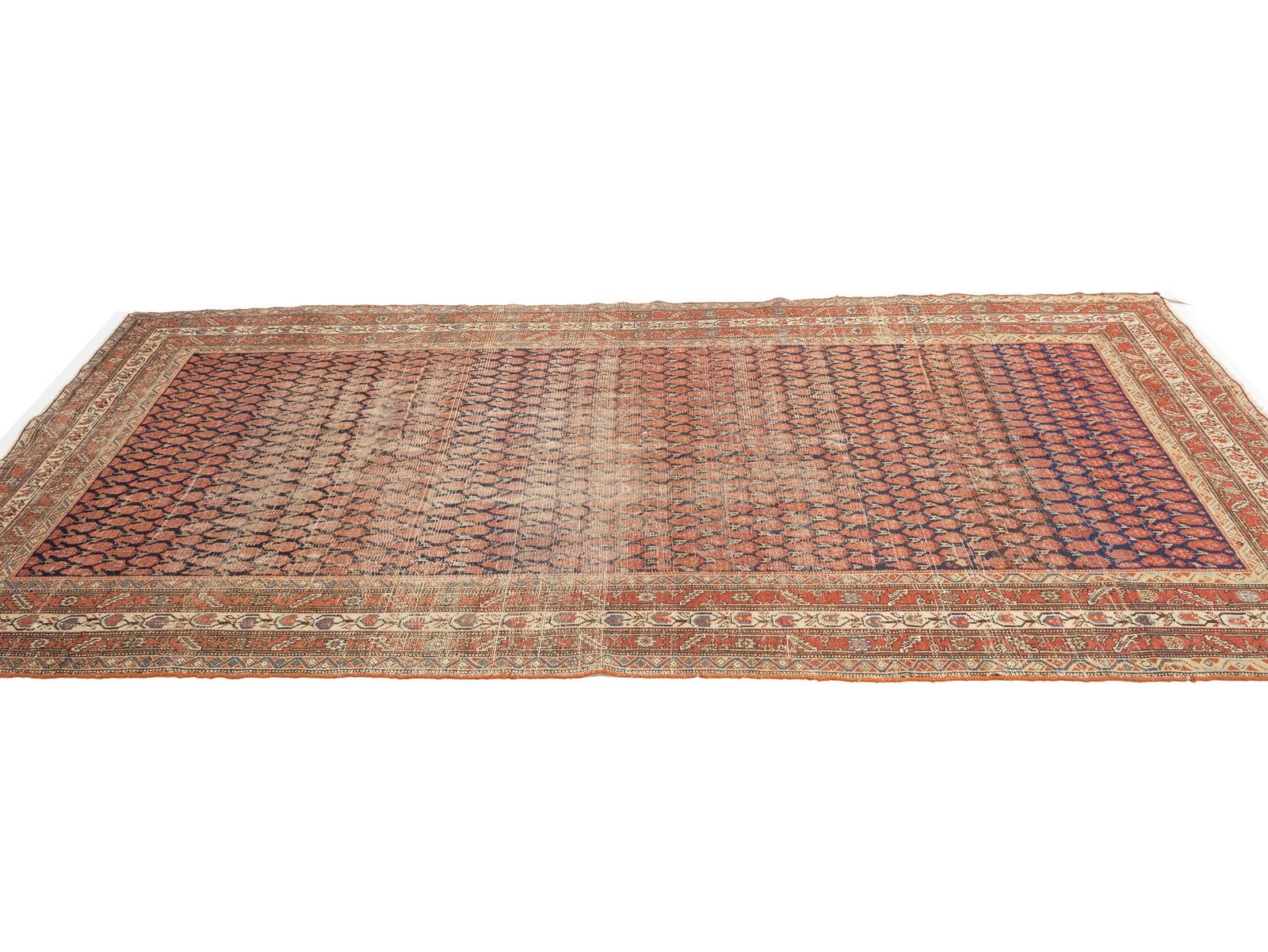 Antique Orange-red Tribal 5X9'7 Malayer Persian Runner Rug - 9