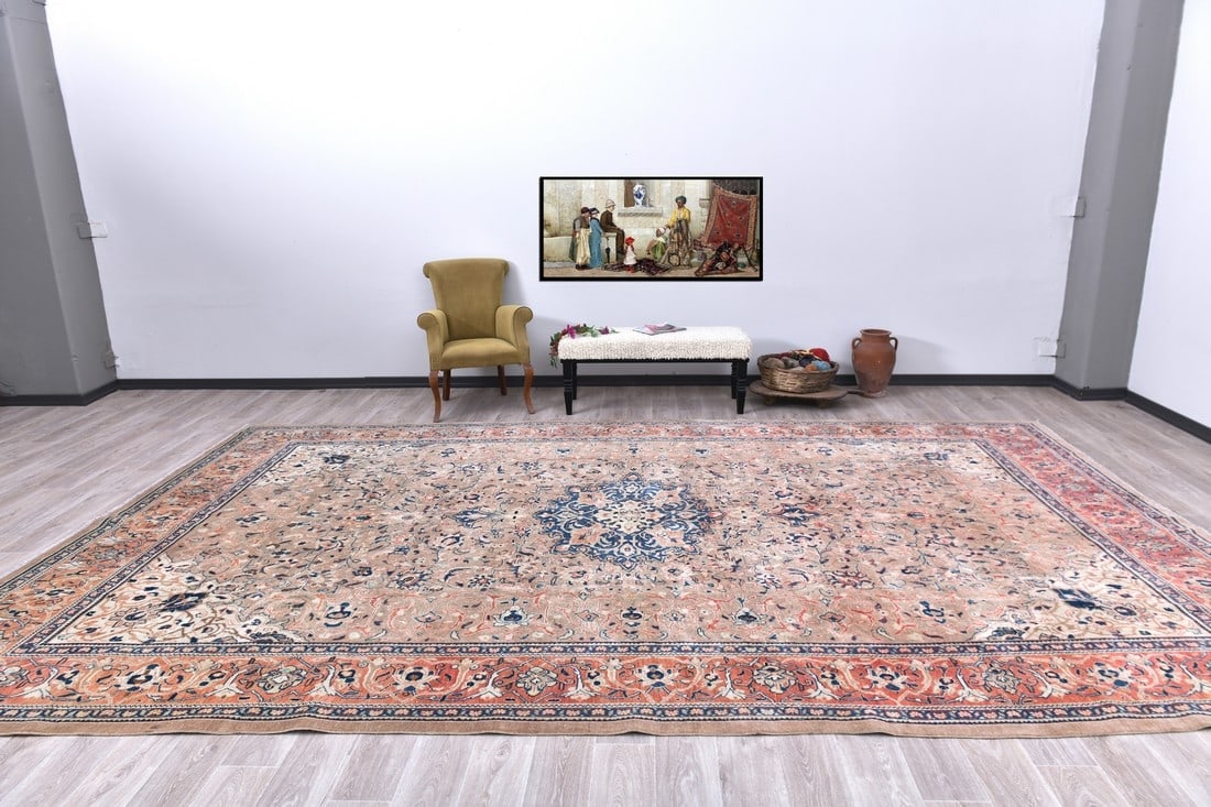 9'10'' x 16'2'' Unique Handmade Vintage Rug - 242585: Title: 9'10'' x 16'2'' Unique Handmade Vintage Rug - 242585 Description:9'10'' x 16'2'' Unique Handmade Vintage Rug - 242585 Origin:Turkiye Date/Period:1960-90 Materials:Wool,Cotton Dimension:9'10''x1