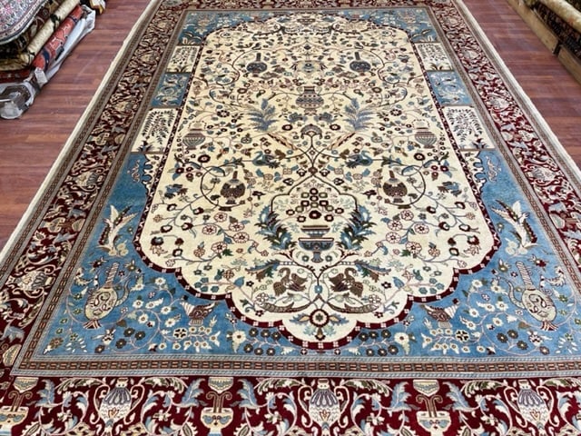 Vintage Pak-Persian Tabriz Design Rug-4978: Title:Vintage Pak-Persian Tabriz Design Rug-4978 Description:Beautiful Vintage Pak- Persian Tabriz rug with bird of pridise design, from Pakastan size 8 ft. by 11 ft. 7 inches, circa 1980, excellent c