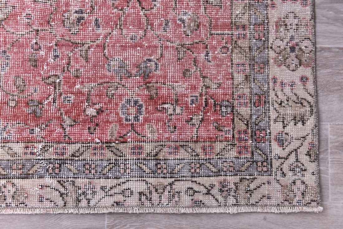 6'4'' x 9'0'' Handmade Vintage Wool Rug - 244494 - 11