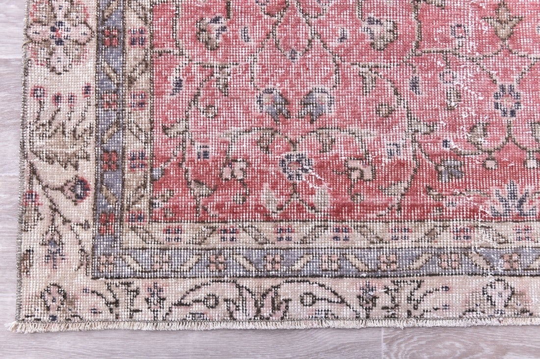 6'4'' x 9'0'' Handmade Vintage Wool Rug - 244494 - 9