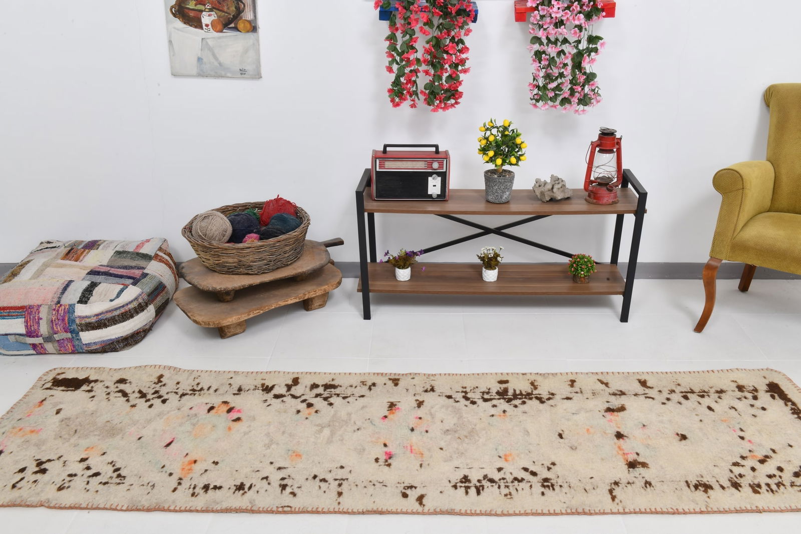 2'7'' x 9'6'' Vintage Felt Rug in Wool - 19988 - 6