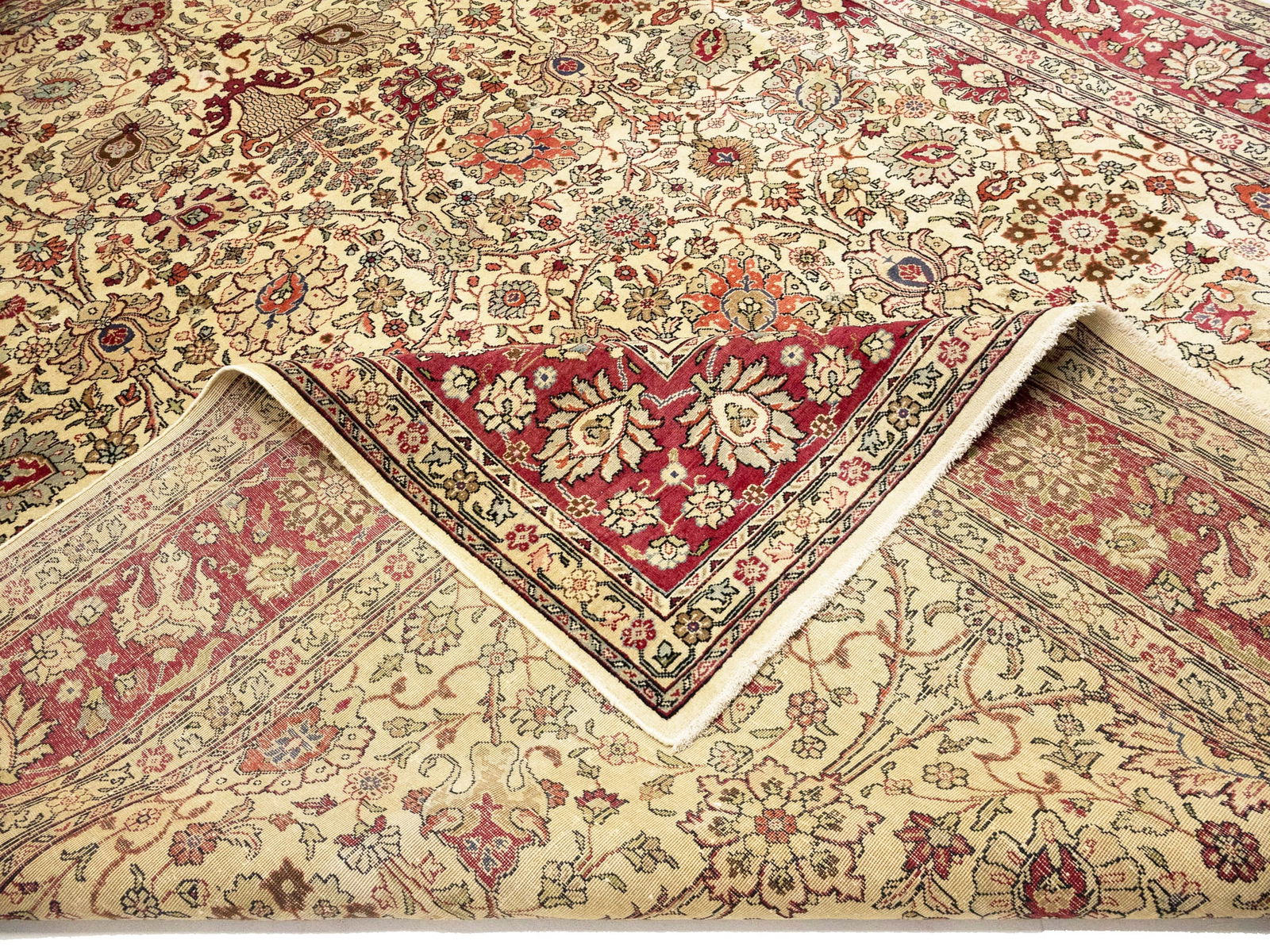Semi Antique Floral Traditional 9X11'6 Vintage Oriental Rug - 16