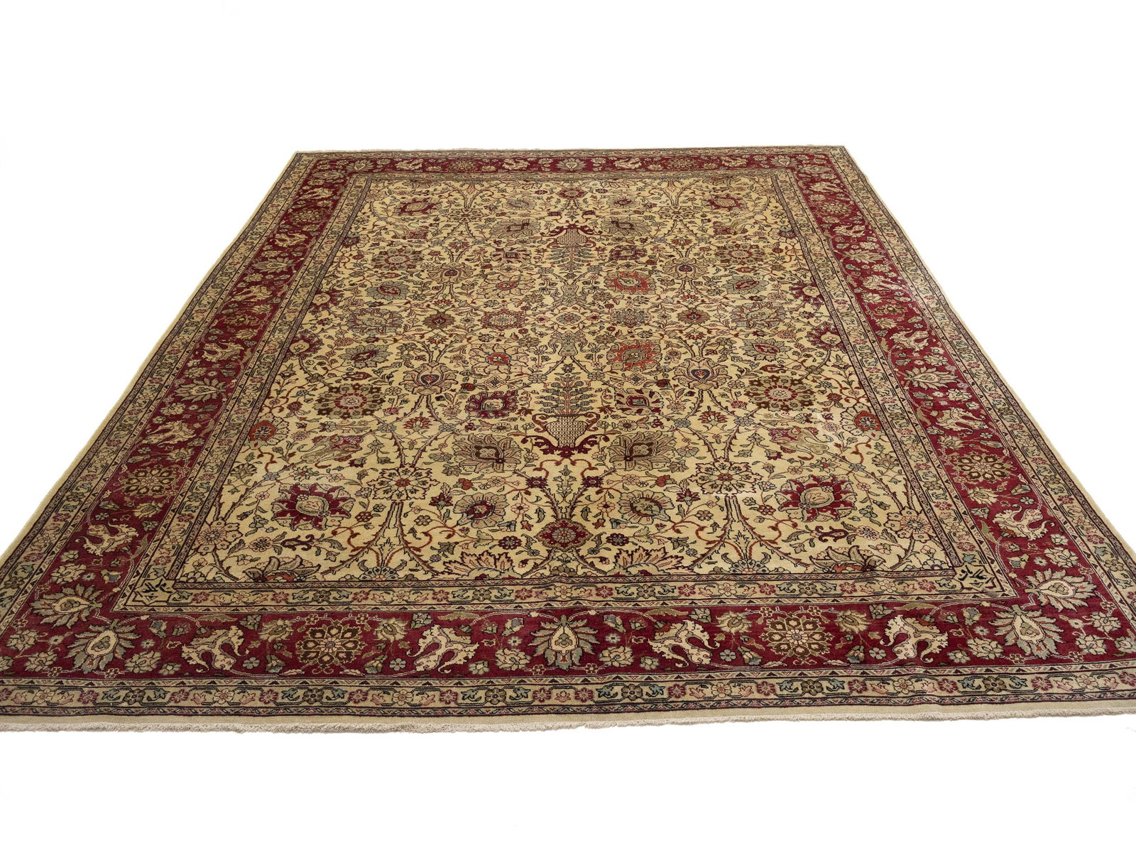 Semi Antique Floral Traditional 9X11'6 Vintage Oriental Rug - 2