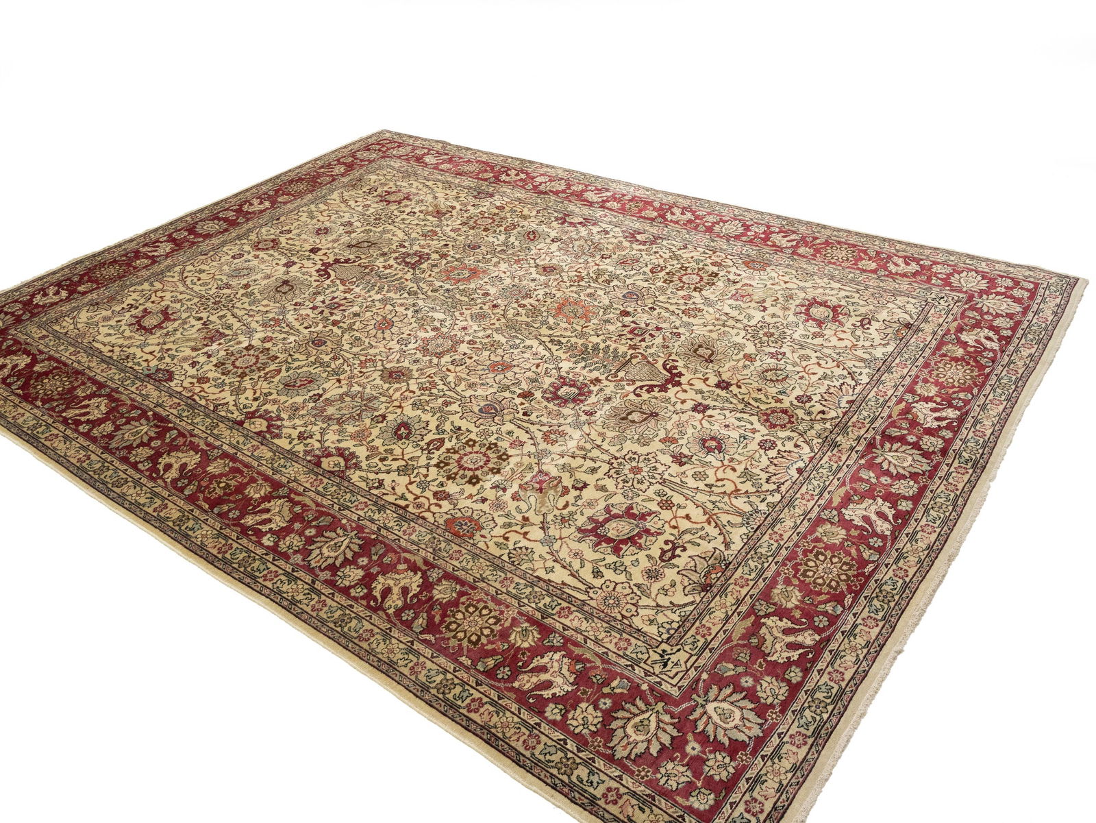 Semi Antique Floral Traditional 9X11'6 Vintage Oriental Rug - 3