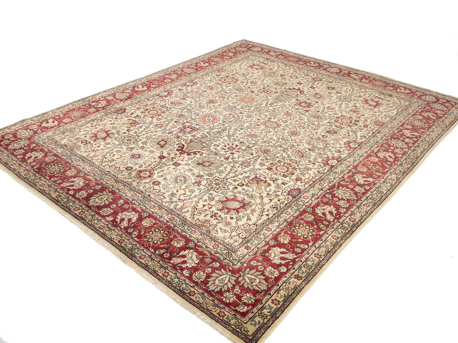 Semi Antique Floral Traditional 9X11'6 Vintage Oriental Rug - 4