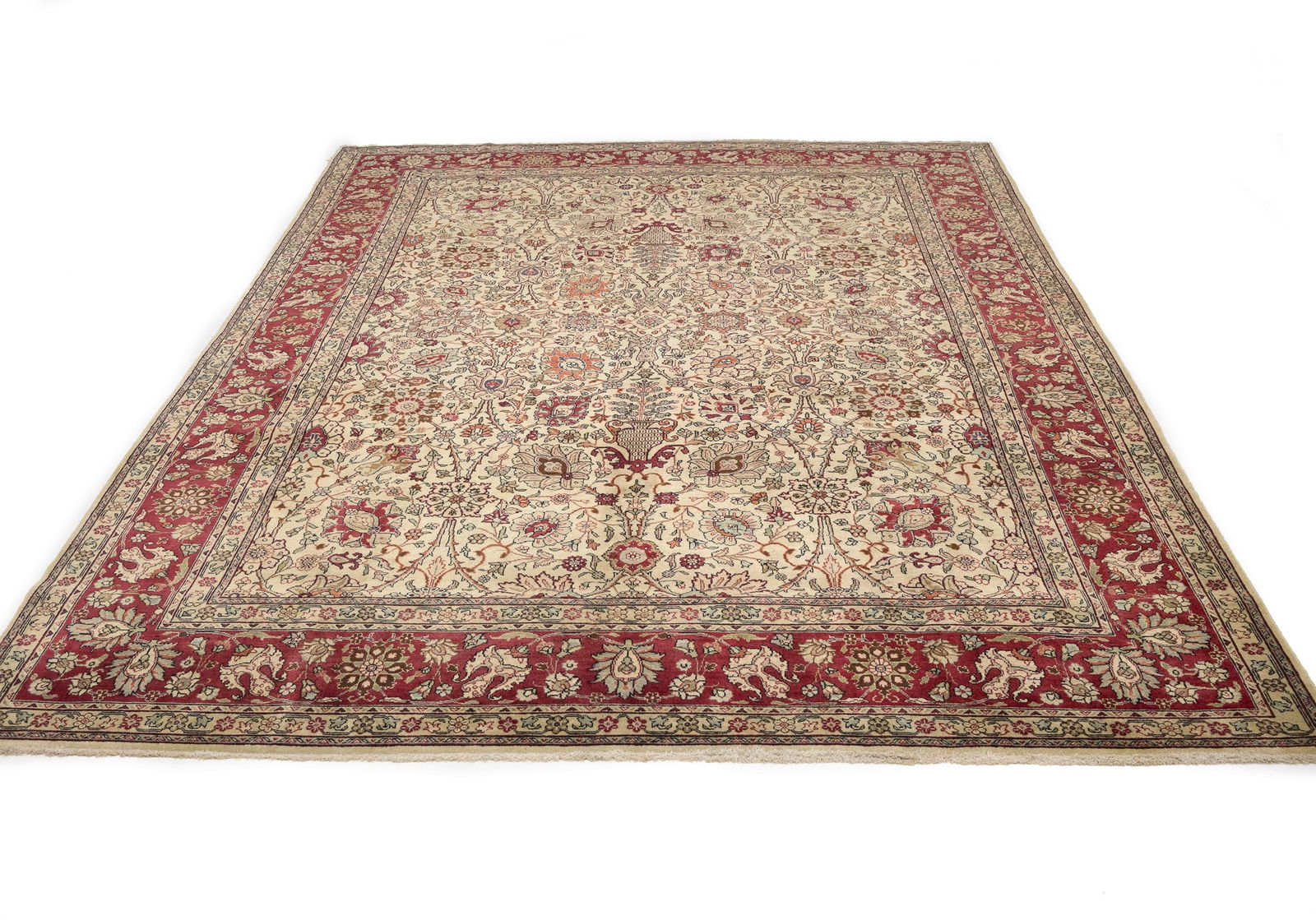 Semi Antique Floral Traditional 9X11'6 Vintage Oriental Rug - 5