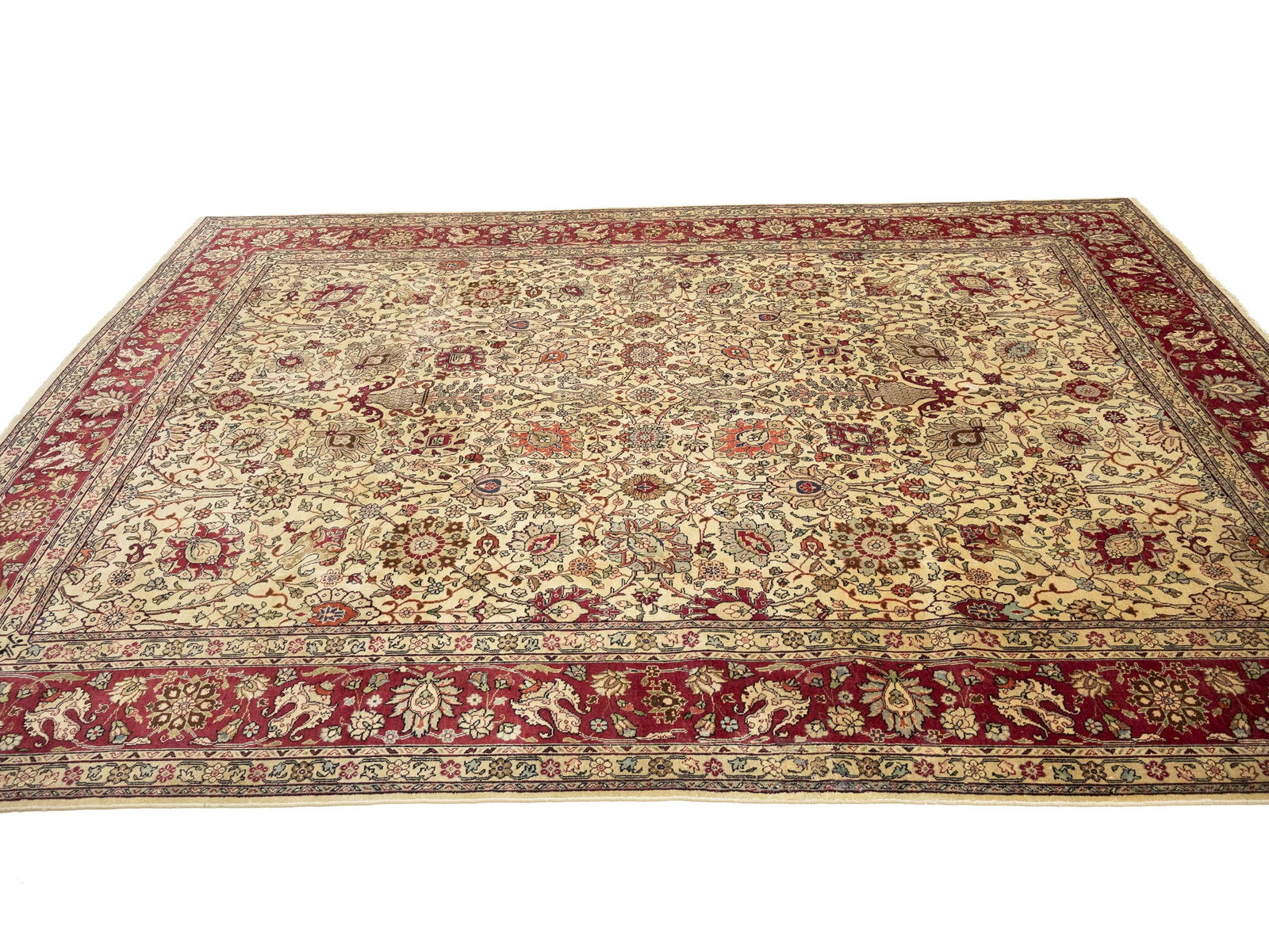 Semi Antique Floral Traditional 9X11'6 Vintage Oriental Rug - 6