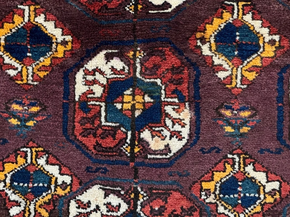 Antique Persian Tribal Balouch Hand-Knotted Brown Wool Geometric Rug 4'4" x 8'7" - 7