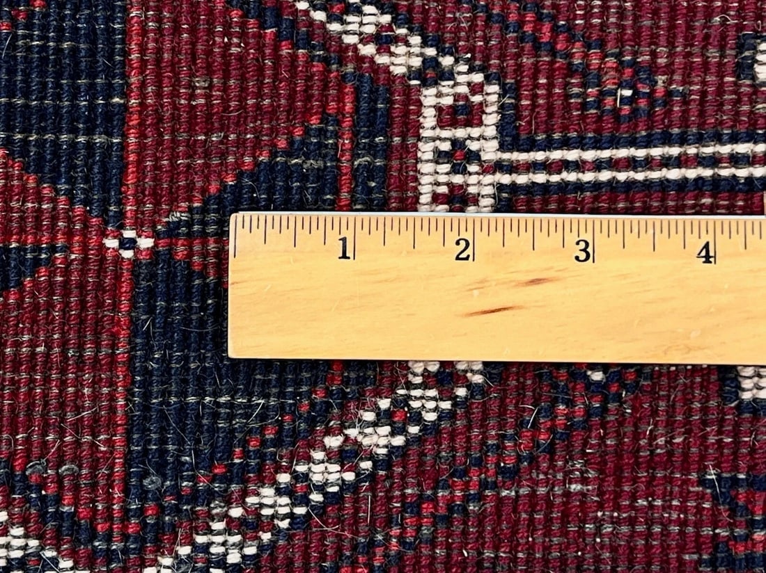 Hand-Knotted Persian Sirjan Antique Red Blue Wool Oriental Tribal Area Rug 4'6" x 7'5" - 10