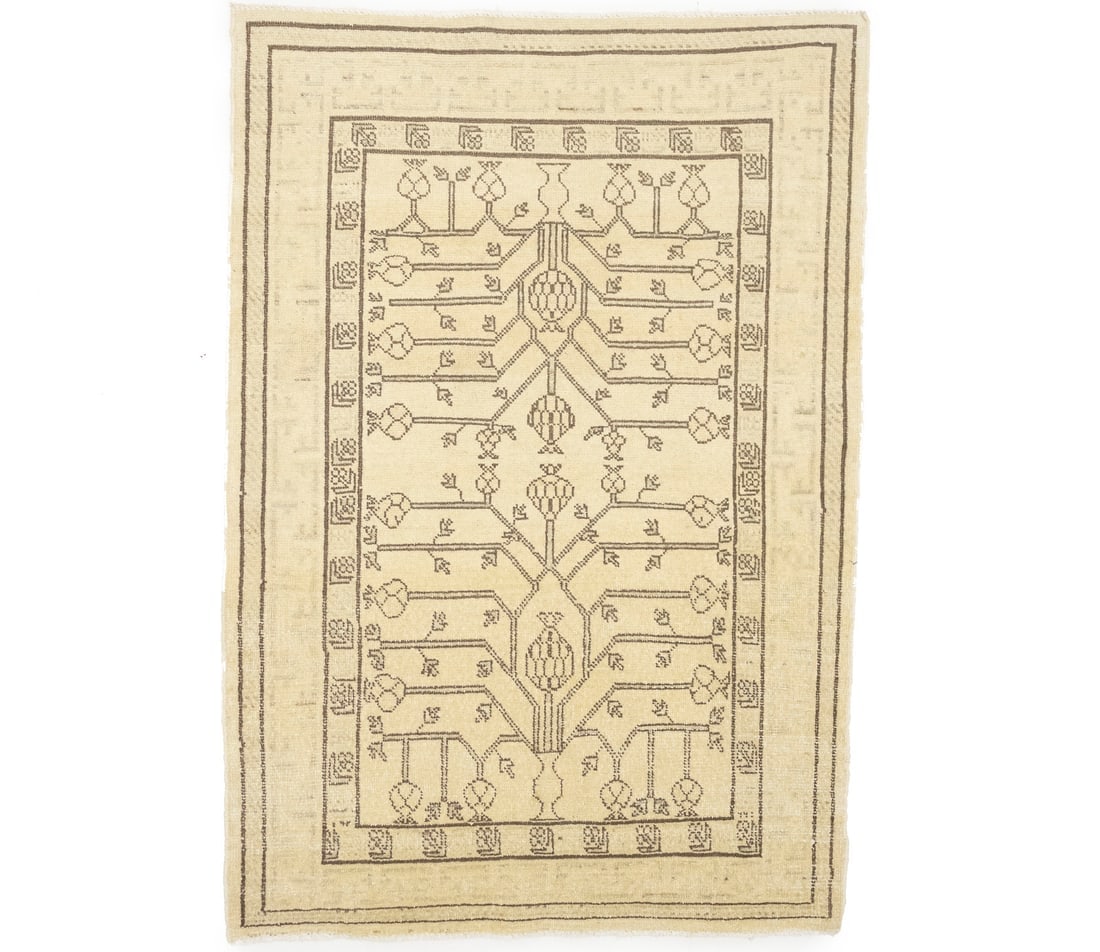 Vintage Beige Classic 3X5 Tabriz Persian Rug