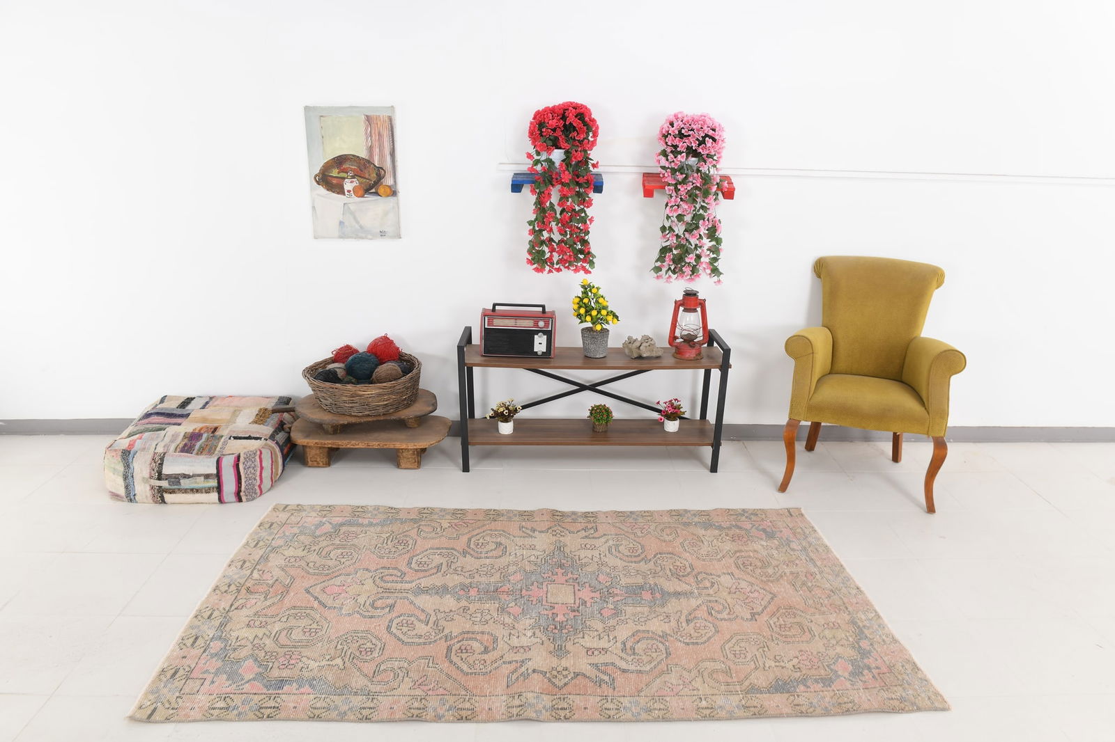 4'4'' x 7'4'' Turkish Vintage Rug - 24013 - 4