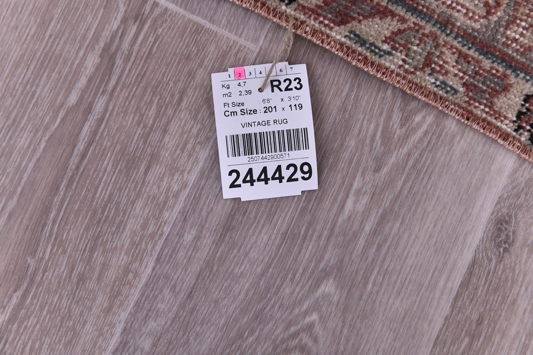 3'10'' x 6'7'' Handmade Vintage Wool Rug - 244429 - 13