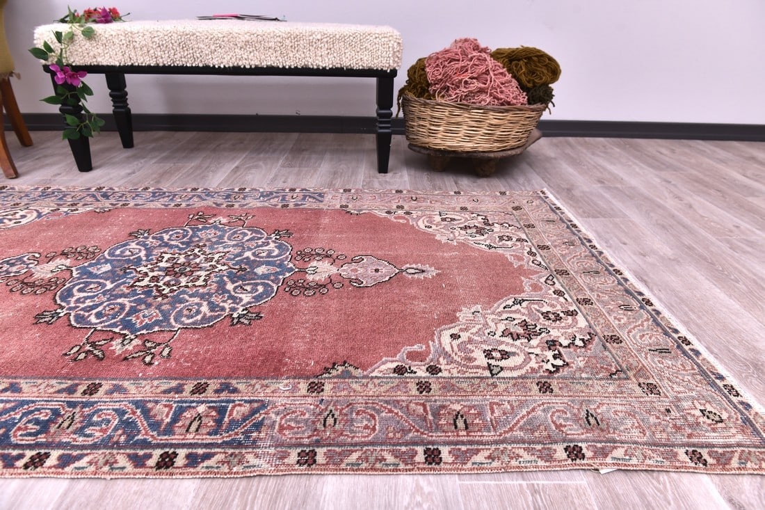 3'10'' x 6'7'' Handmade Vintage Wool Rug - 244429 - 5