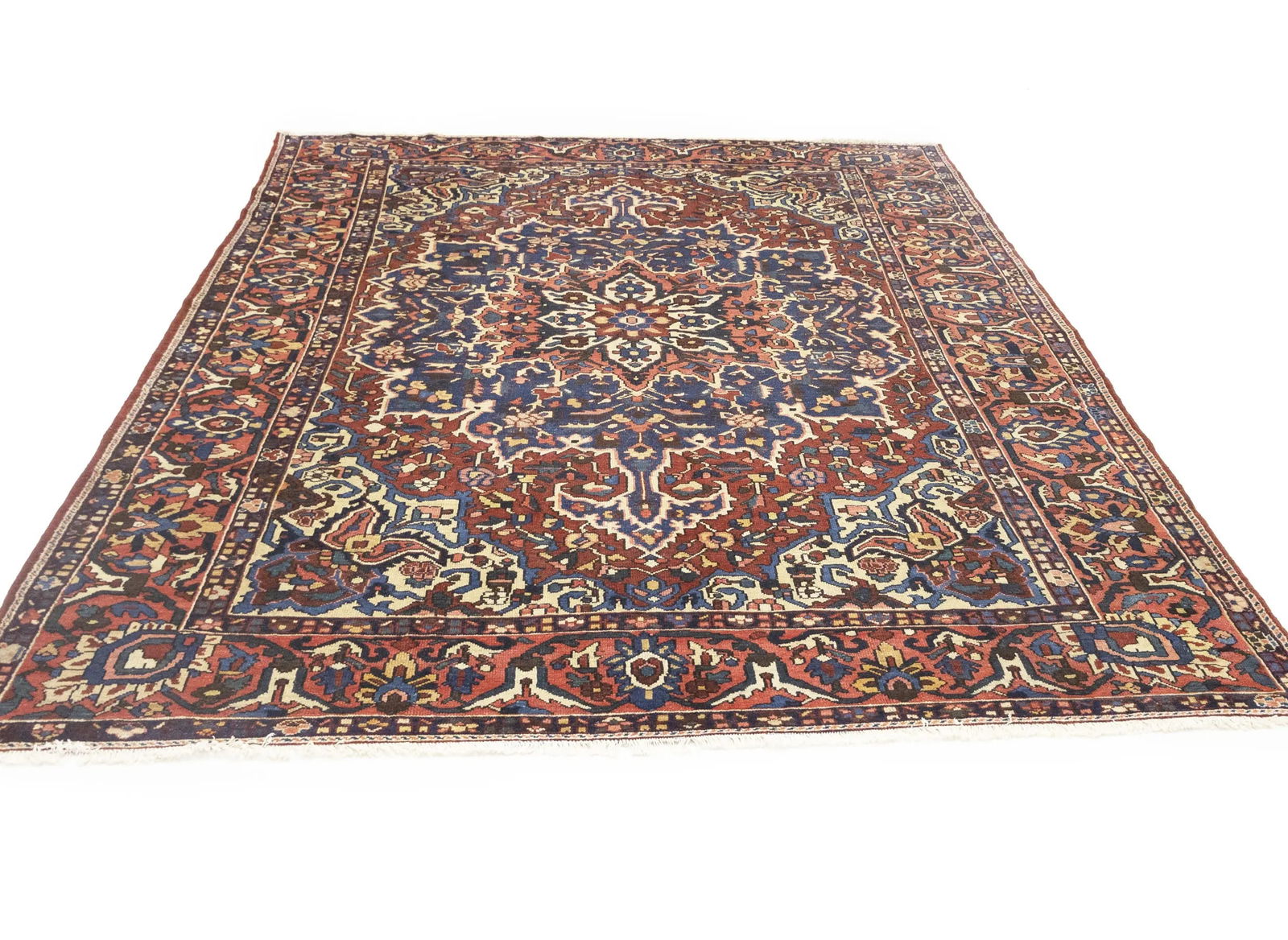 Semi Antique Rusty Brown Floral 10X13 Bakhtiari Persian Rug - 5