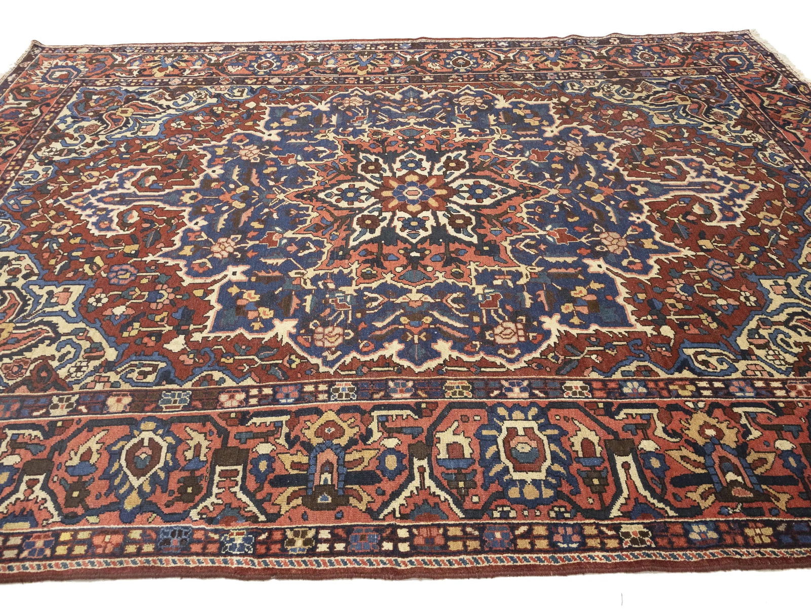 Semi Antique Rusty Brown Floral 10X13 Bakhtiari Persian Rug - 6