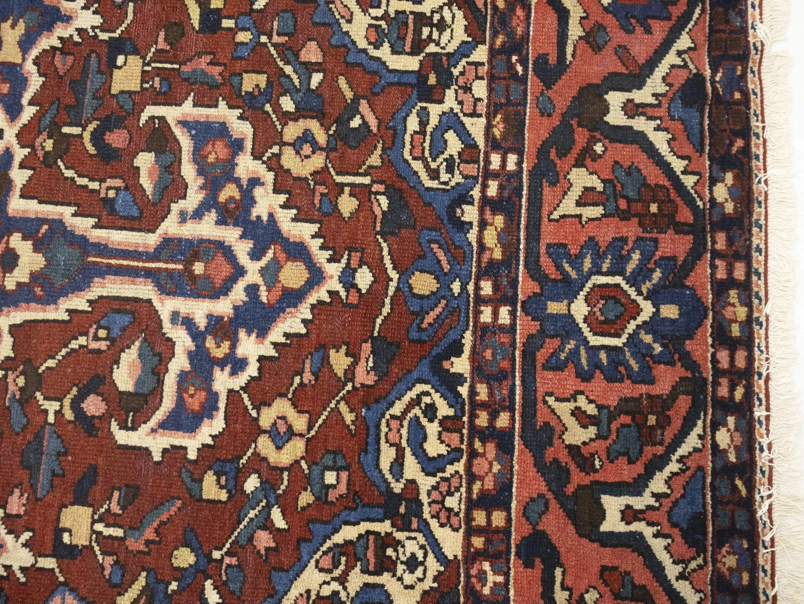 Semi Antique Rusty Brown Floral 10X13 Bakhtiari Persian Rug - 9