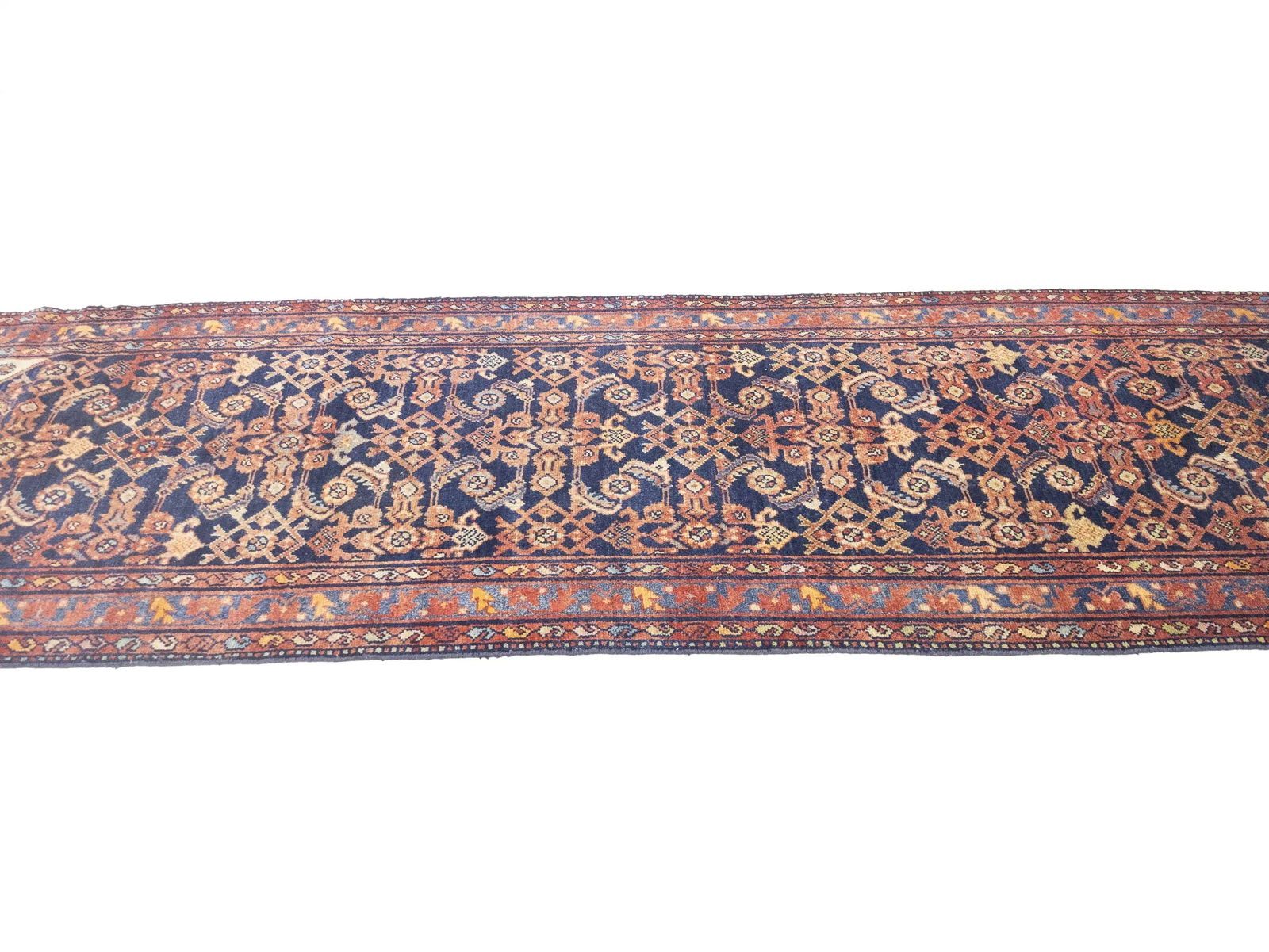 Semi Antique Purple-navy Tribal 3'5X11'5 Malayer Persian Runner Rug - 5