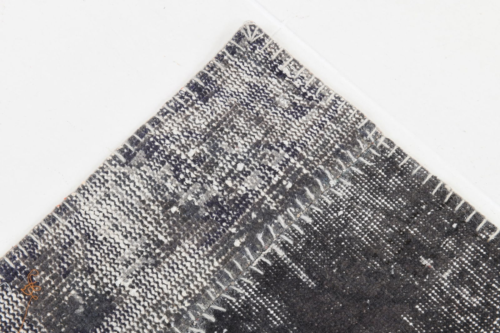 6'7'' x 10'1'' Handmade Vintage Wool Patchwork Rug - 314 - 13