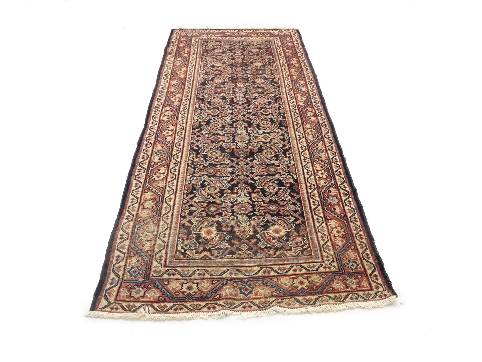 Vintage Floral 3'4X10'0 Mahal Persian Runner Rug - 2