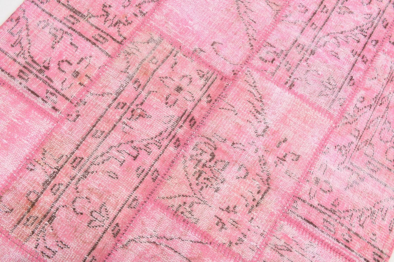 4'0'' x 7'4'' Handmade Vintage Wool Patchwork Rug - 639 - 6