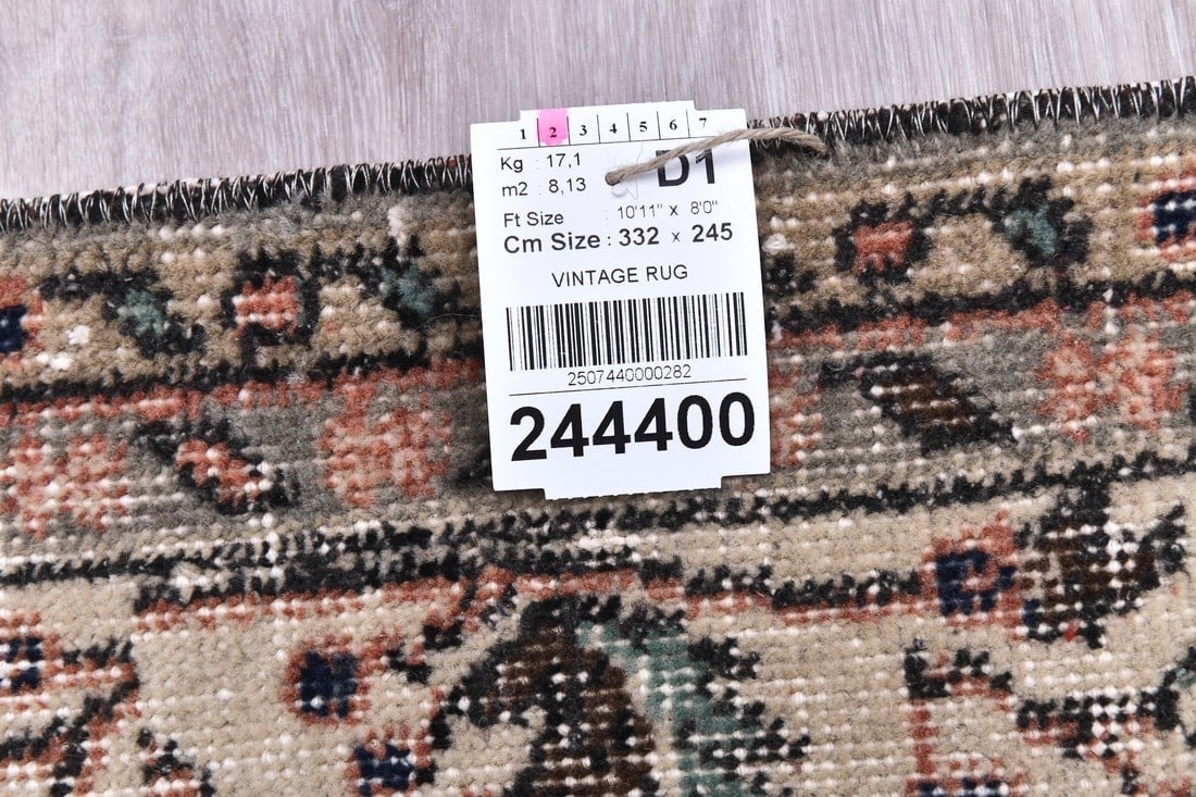 8'0'' x 10'10'' Handmade Vintage Wool Rug - 244400 - 13