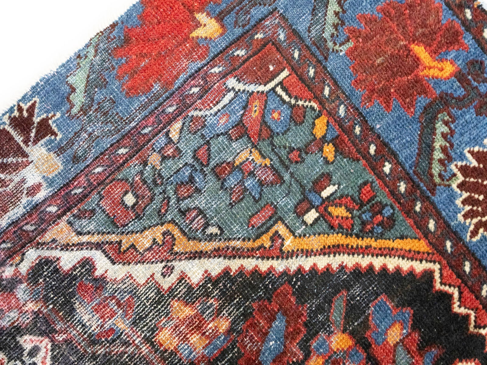 Semi Antique Floral Tribal 4X6 Hamedan Persian Rug - 13