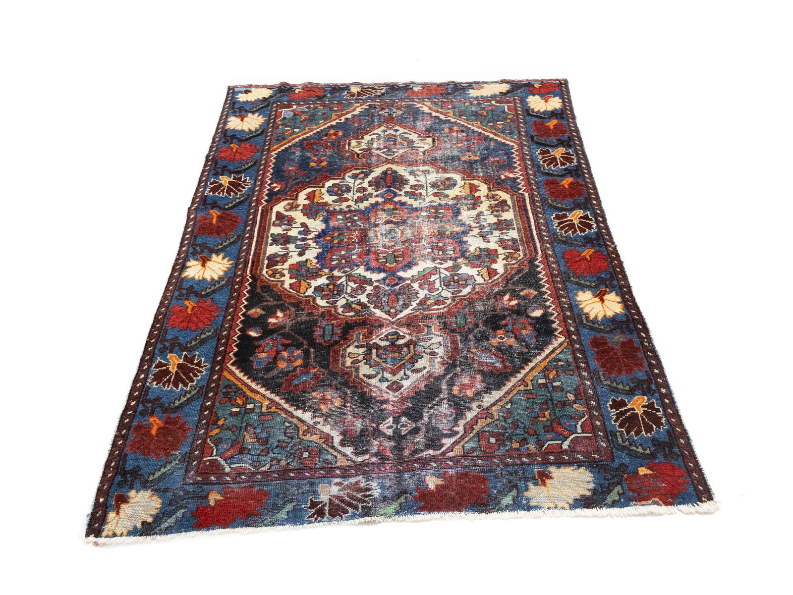 Semi Antique Floral Tribal 4X6 Hamedan Persian Rug - 2