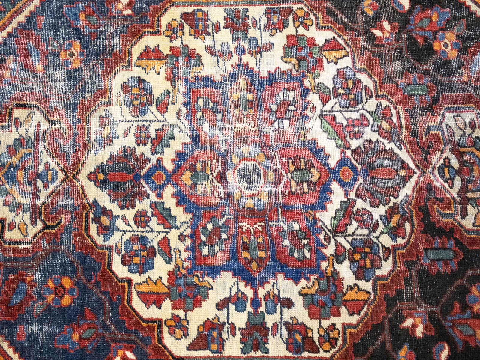 Semi Antique Floral Tribal 4X6 Hamedan Persian Rug - 7
