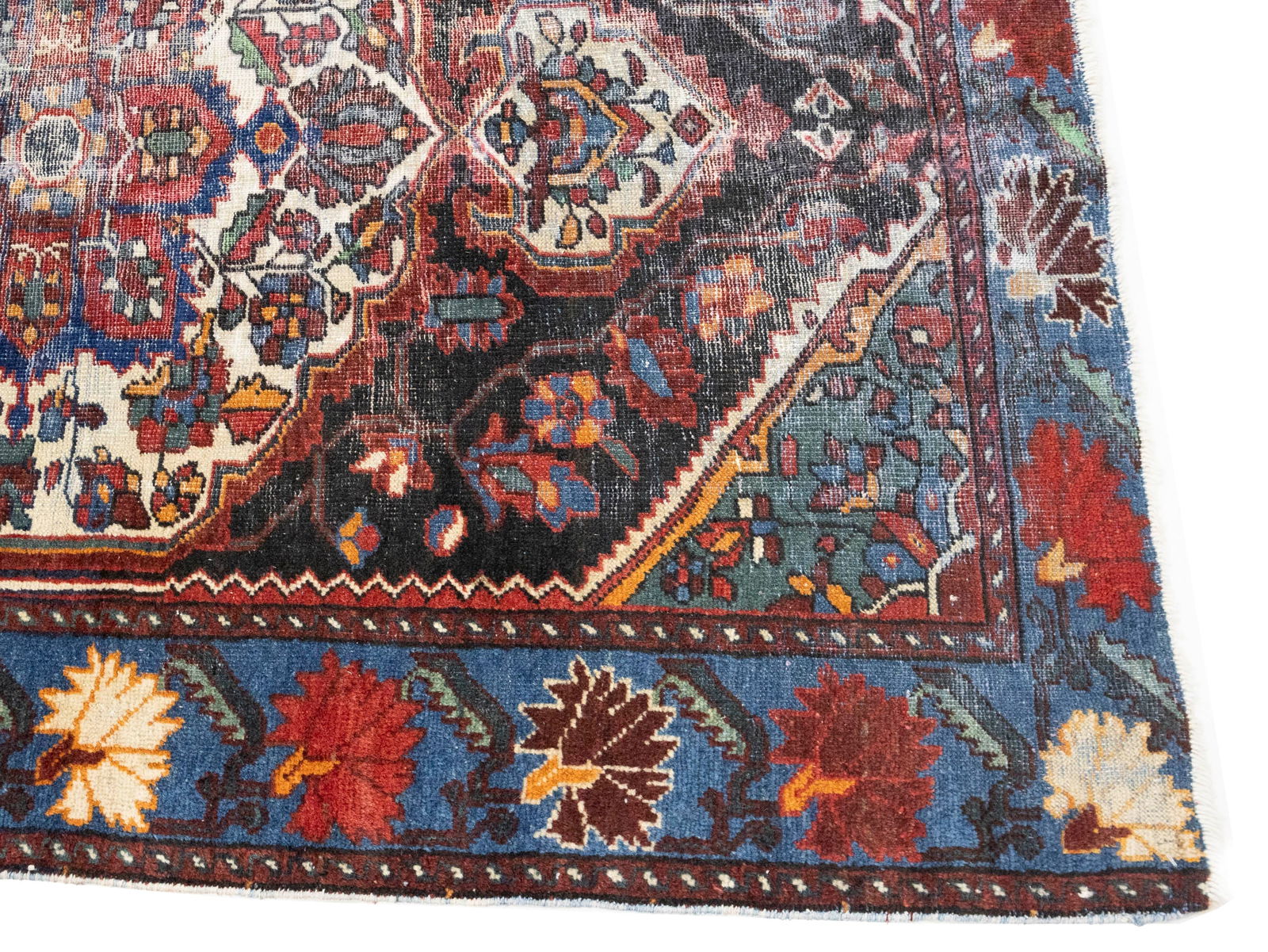 Semi Antique Floral Tribal 4X6 Hamedan Persian Rug - 8