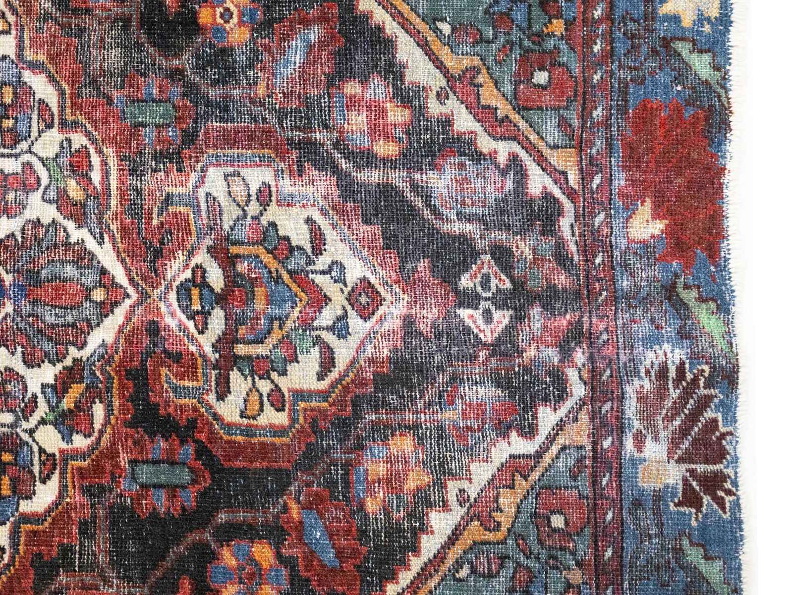Semi Antique Floral Tribal 4X6 Hamedan Persian Rug - 9