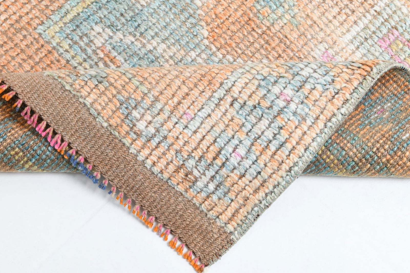 2'6'' x 11'5'' Handmade Vintage Wool Rug - 7166 - 16