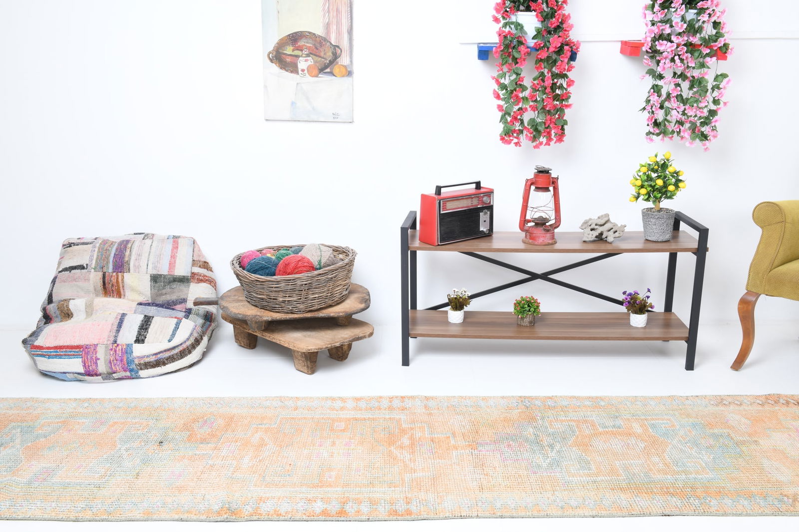 2'6'' x 11'5'' Handmade Vintage Wool Rug - 7166 - 3