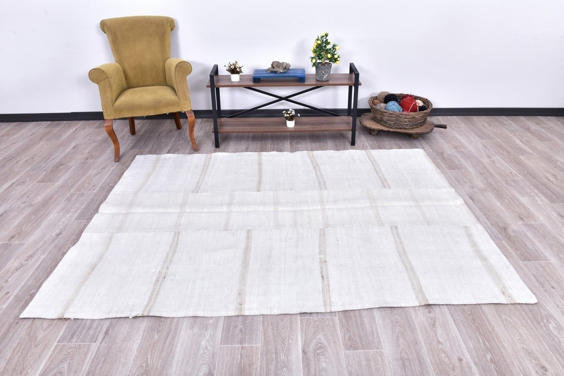 5'4'' x 7'7'' Turkish Vintage Hemp Rug - 240382