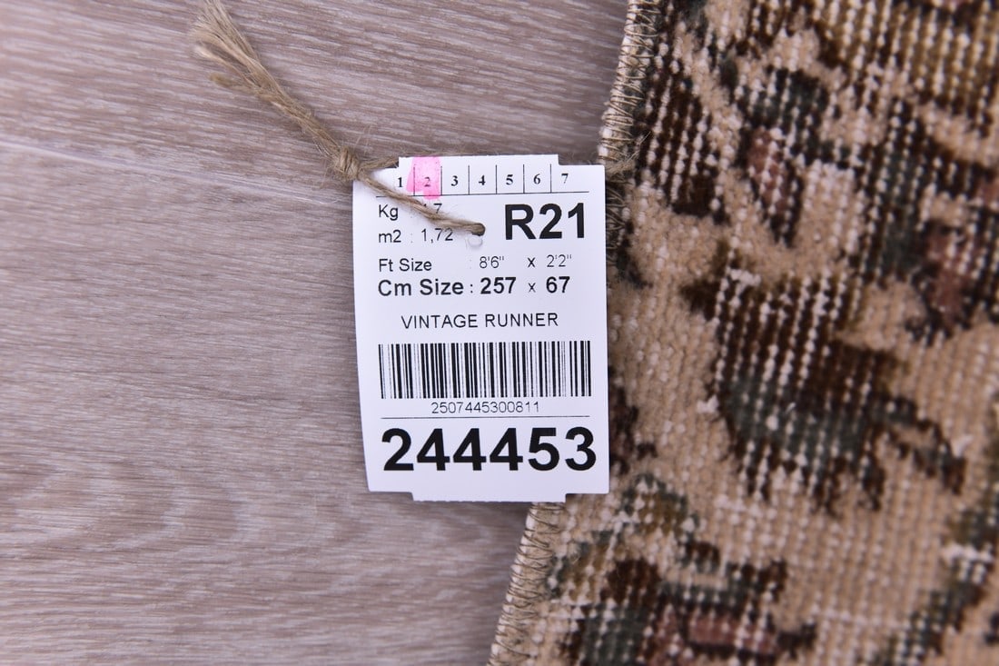 2'2'' x 8'5'' Turkish Vintage Runner Rug - 244453 - 13