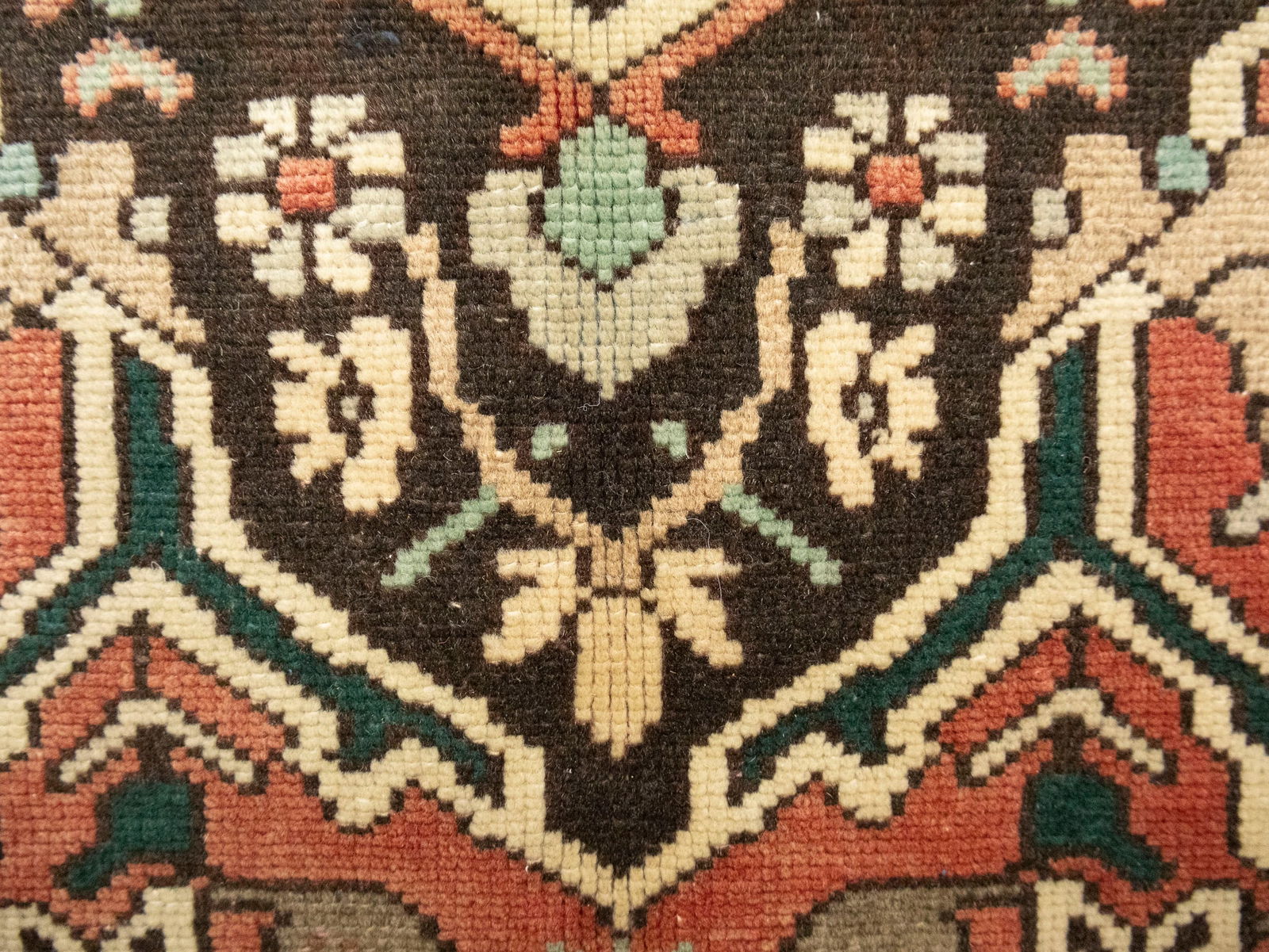 Semi Antique Muted Brown Floral 5'5X9'7 Vintage Oriental Rug - 10