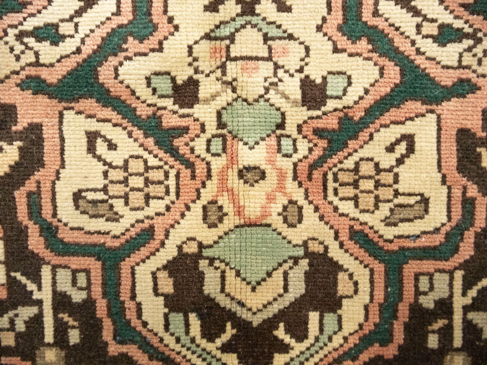 Semi Antique Muted Brown Floral 5'5X9'7 Vintage Oriental Rug - 11