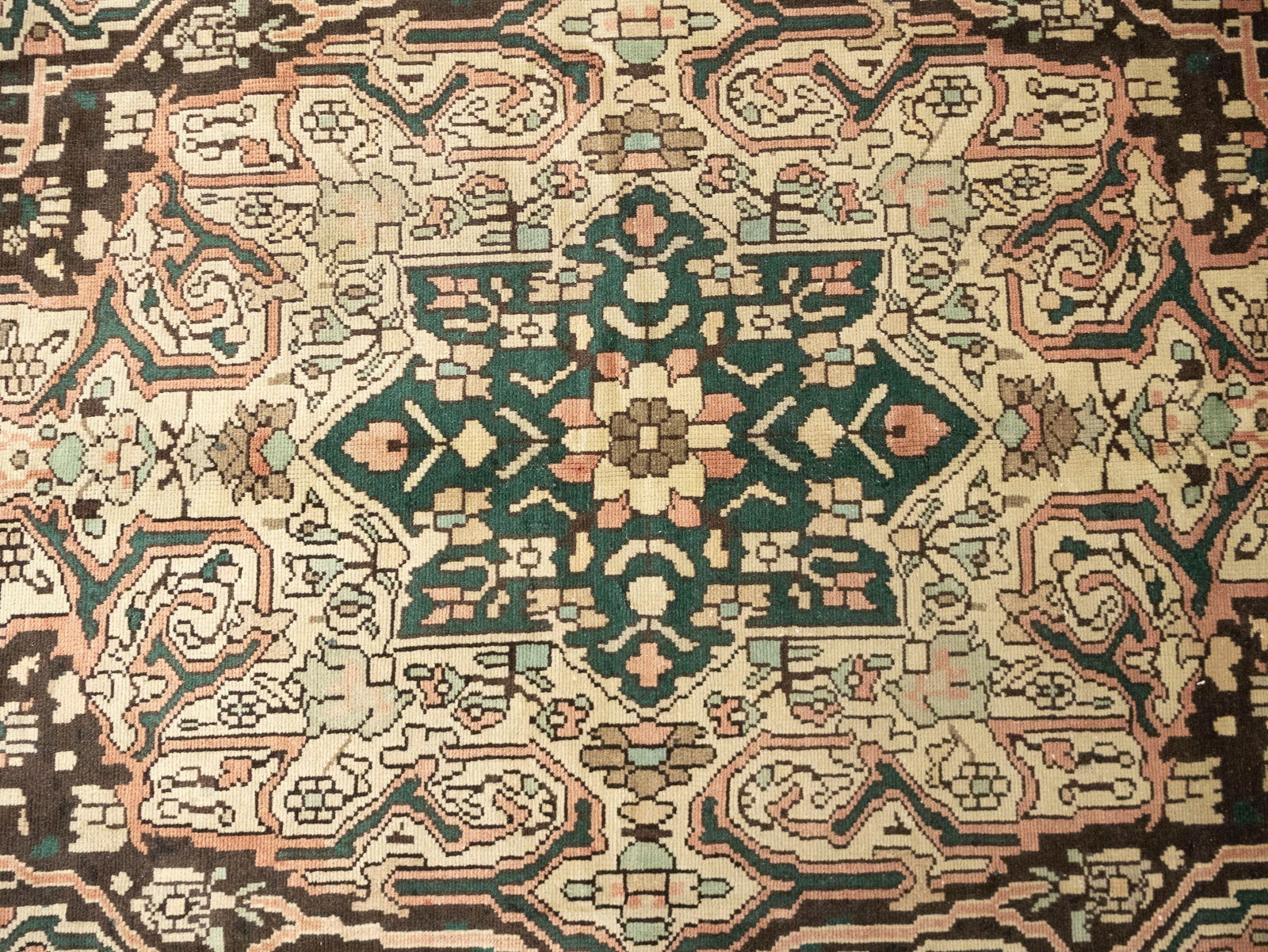 Semi Antique Muted Brown Floral 5'5X9'7 Vintage Oriental Rug - 6