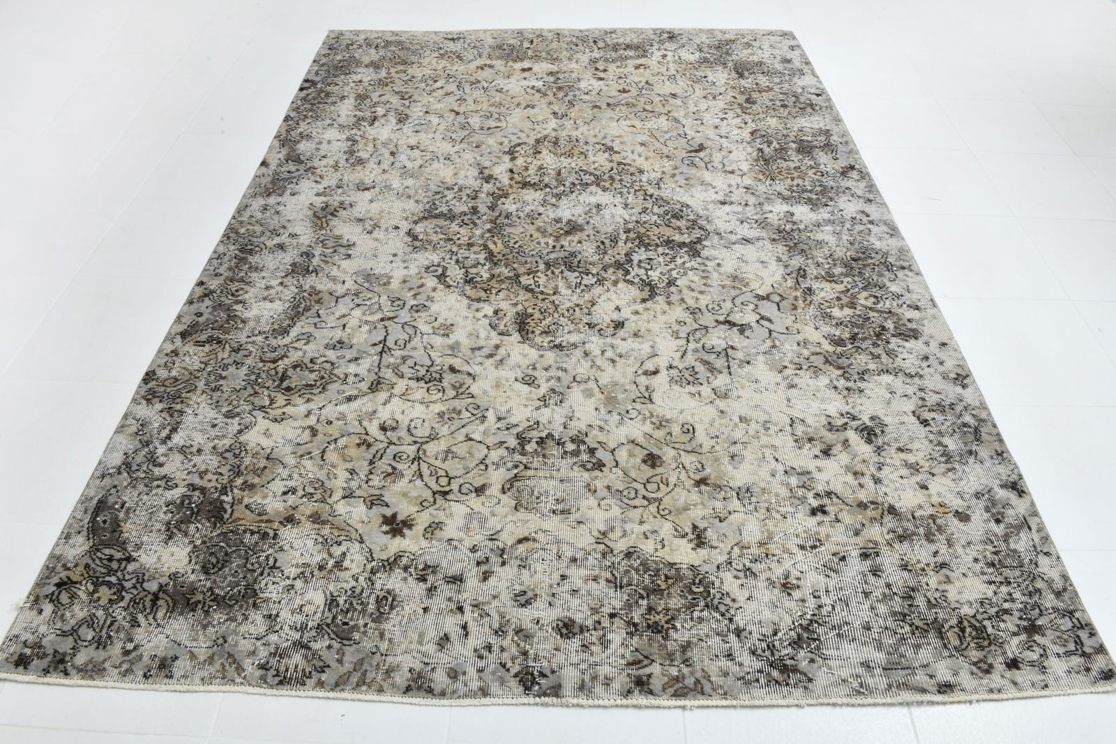 6'9'' x 9'5'' Handmade Vintage Wool Rug - 6606 - 2