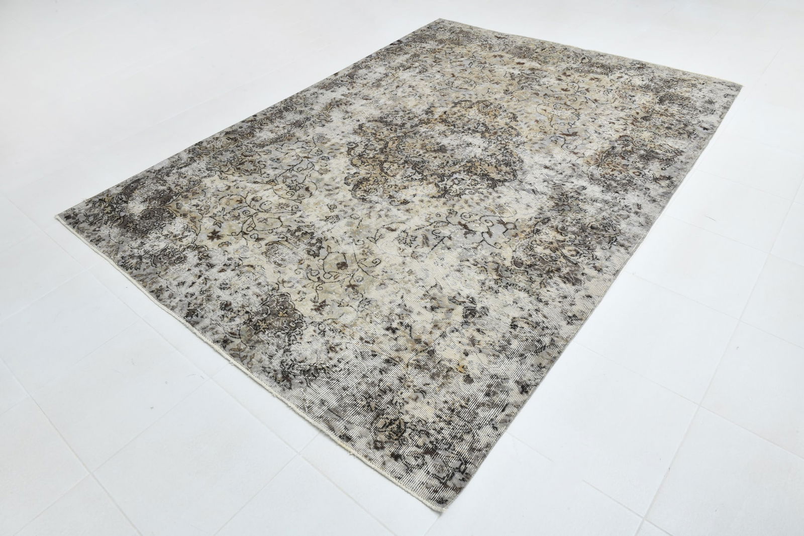 6'9'' x 9'5'' Handmade Vintage Wool Rug - 6606 - 3