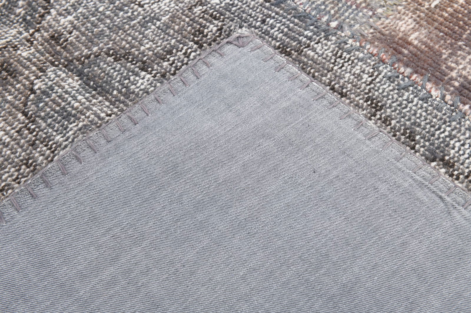 5'8'' x 8'0'' Handmade Vintage Wool Patchwork Rug - 319 - 16