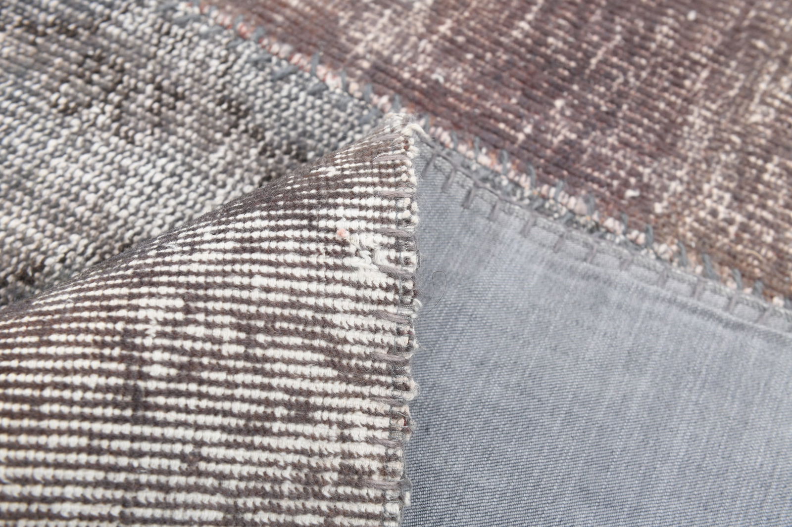 5'8'' x 8'0'' Handmade Vintage Wool Patchwork Rug - 319 - 17