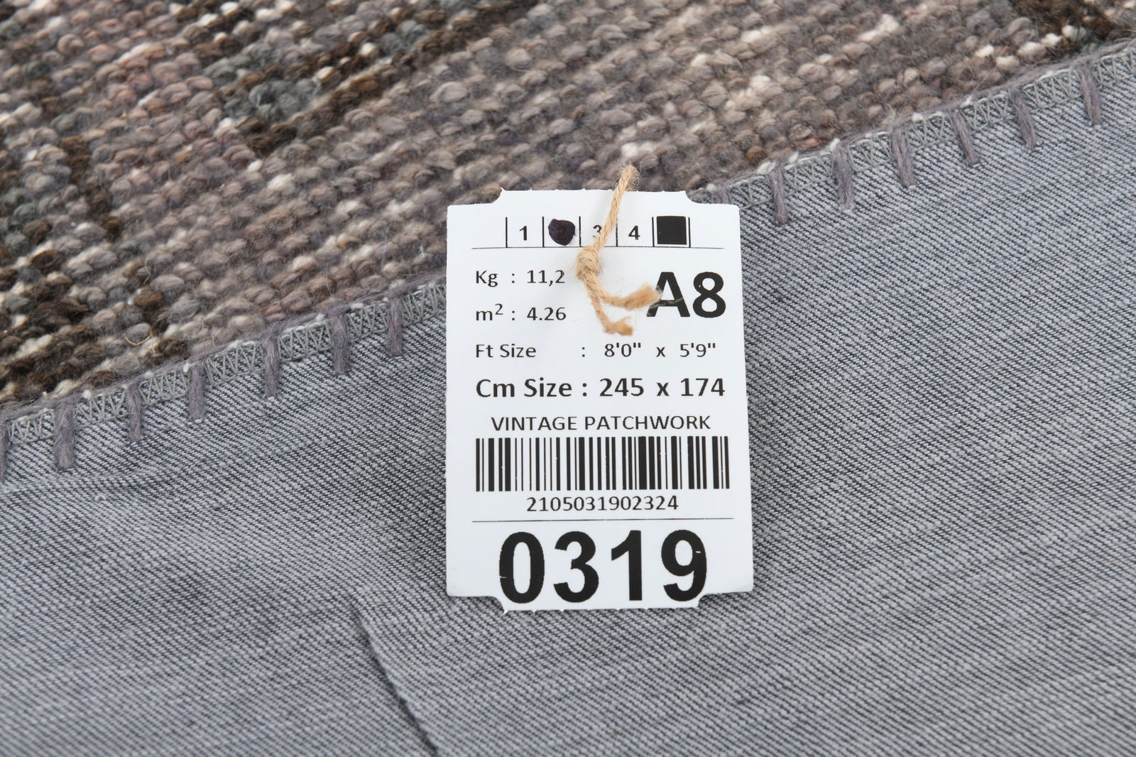 5'8'' x 8'0'' Handmade Vintage Wool Patchwork Rug - 319 - 20