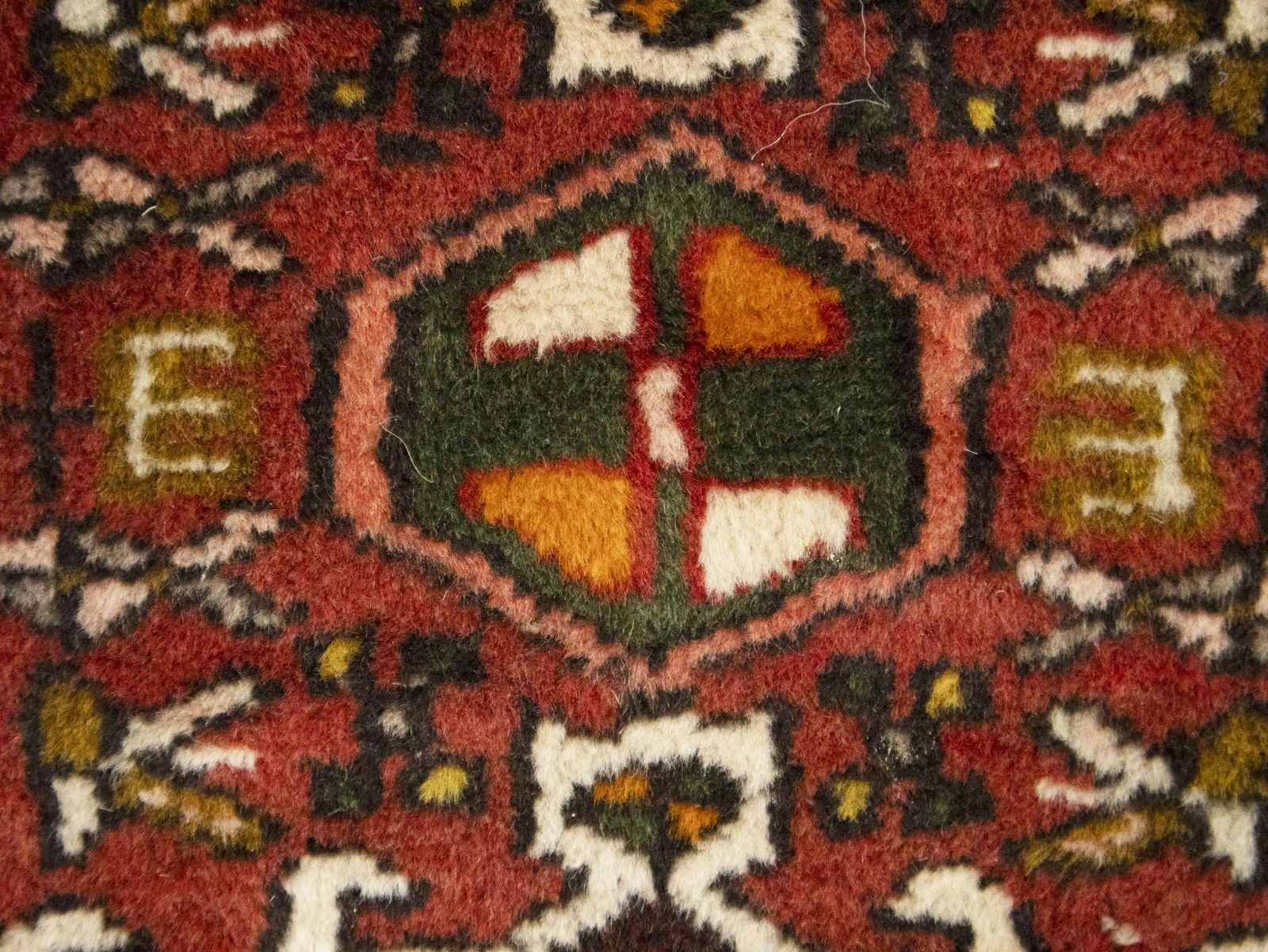 Vintage Red Geometric 2'4X9'5 Karajeh Persian Runner Rug - 9