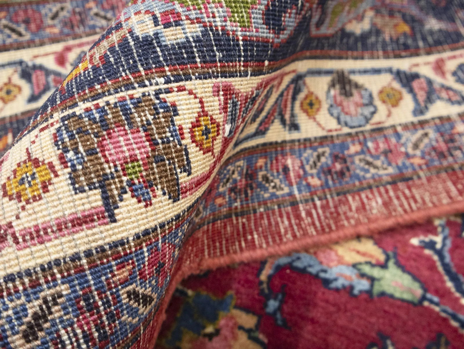 Vintage Maroon Red Traditional 10X13 Mashad Persian Rug - 14